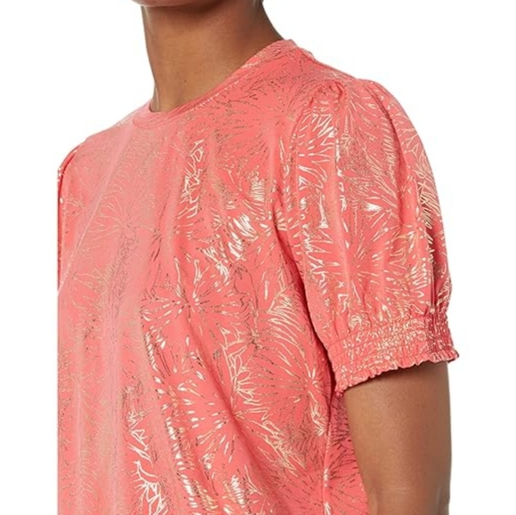 Michael Kors Sangria Foil Top Blouse Plus Size NWT - Picture 2 of 6